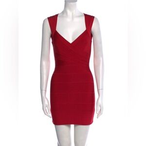 Herve Leger Red Bandage Mini Dress